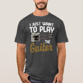 Funny Guitarist Musicus wil ik gewoon de T-shirt (Voorkant)
