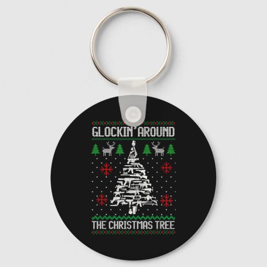 Funny Guns Ugly Christmas Sweaters For Gun Lovers  Sleutelhanger (Voorkant)