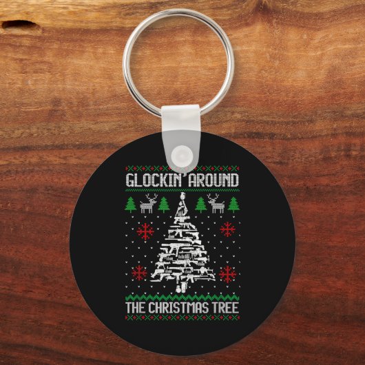 Funny Guns Ugly Christmas Sweaters For Gun Lovers  Sleutelhanger (Voorkant)