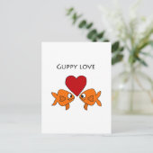 Funny Guppy Love Design Briefkaart (Staand voorkant)
