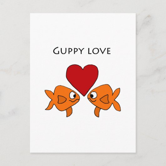 Funny Guppy Love Design Briefkaart (Voorkant)