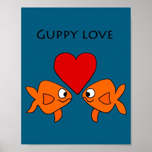 Funny Guppy Love Design Poster (Voorkant)