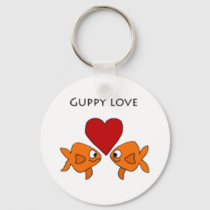 Funny Guppy Love Design Sleutelhanger