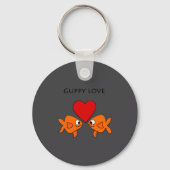 Funny Guppy Love Design Sleutelhanger (Voorkant)