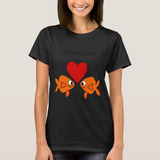 Funny Guppy Love Design  T-shirt (Voorkant)