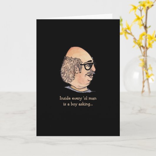 Funny Guy die vroeg wat er gebeurde Kaart (Gele Bloem)