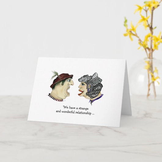 Funny Guy en Gal Strange Wonderful Relatie Kaart (Gele Bloem)