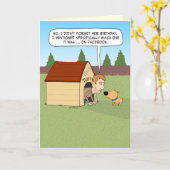 Funny Guy in Doghouse Birthday Kaart (Gele Bloem)