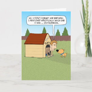 Funny Guy in Doghouse Birthday Kaart