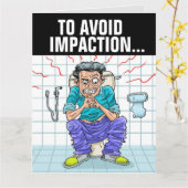 FUNNY GUY ON TOILET POOP JOKE BIRTHDAY KAART (Gele Bloem)