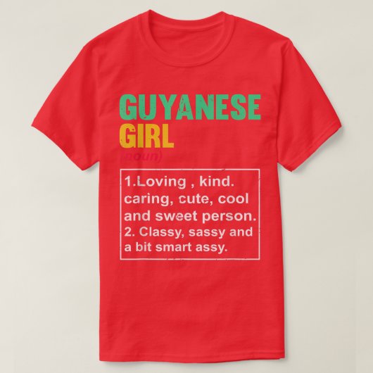 Funny Guyanese Girl Definition British Pun Guyana  T-shirt (Design voorkant)
