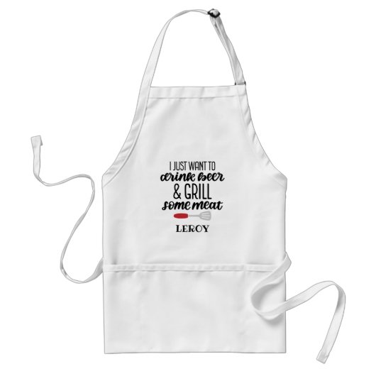 Funny Guy's Mannen Grilling BBQ Kitchen Apron Standaard Schort (Voorkant)