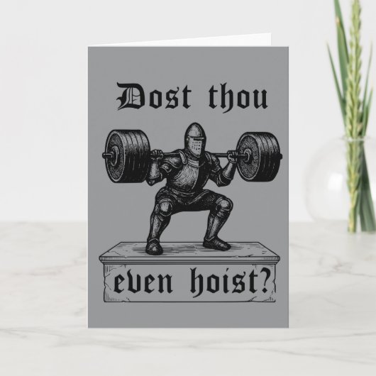 Funny Gym Dost Thou Even Hoist Medieval Kaart (Voorkant)