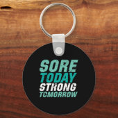 Funny Gym Fitness heeft vandaag een sterke morgen Sleutelhanger (Voorkant)