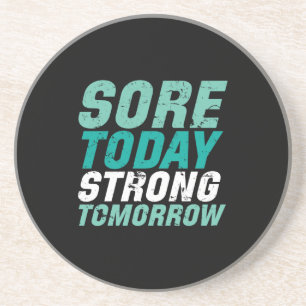 Funny Gym Fitness heeft vandaag een sterke morgen Zandsteen Onderzetter