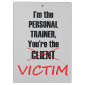 Funny Gym Fitness Training Klembord (Achterkant)