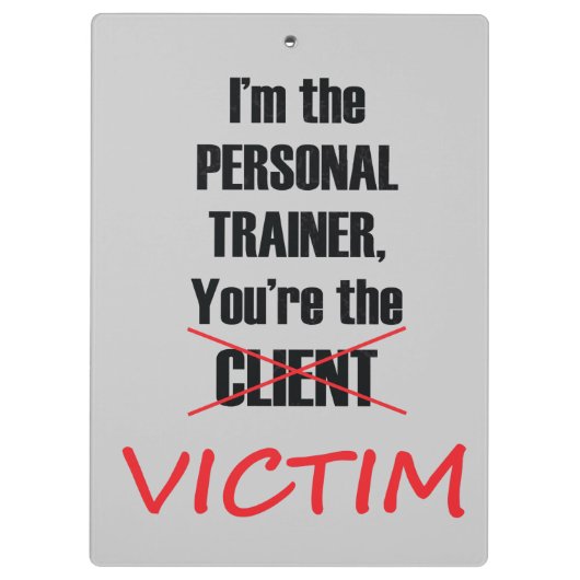 Funny Gym Fitness Training Klembord (Achterkant)