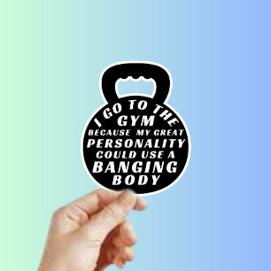 Funny Gym Fitness Workout Ik ga naar Gym omdat Sticker
