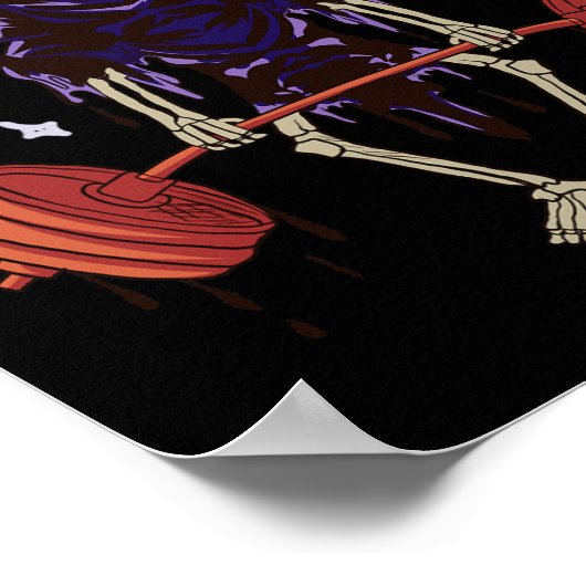 Funny Gym - Grim Reaper doadlift werkout - occult Poster (Hoek)