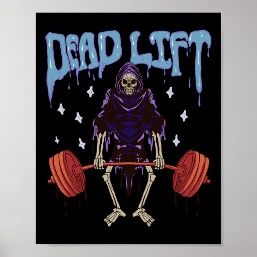 Funny Gym - Grim Reaper doadlift werkout - occult Poster (Voorkant)
