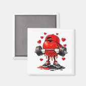 Funny Gym Heart Weightlifting Fitness Workout Drip Magneet (Voorkant / Achterkant)