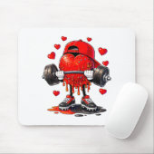 Funny Gym Heart Weightlifting Fitness Workout Drip Muismat (Met muis)