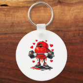 Funny Gym Heart Weightlifting Fitness Workout Drip Sleutelhanger (Voorkant)