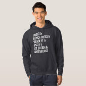 Funny Gym Humor - Pizza, IJs, Cheesecake Hoodie (Voorkant volledig)