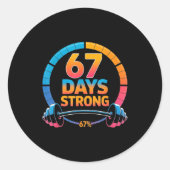 Funny Gym Meme 67  Ronde Sticker (Voorkant)