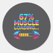 Funny Gym Meme 67  Ronde Sticker (Voorkant)