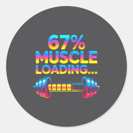 Funny Gym Meme 67  Ronde Sticker (Voorkant)