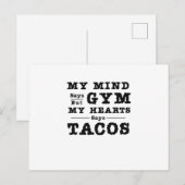 Funny Gym Mijn geest zegt gym maar mijn hart zegt  Briefkaart (Voorkant / Achterkant)
