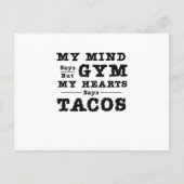 Funny Gym Mijn geest zegt gym maar mijn hart zegt  Briefkaart (Voorkant)