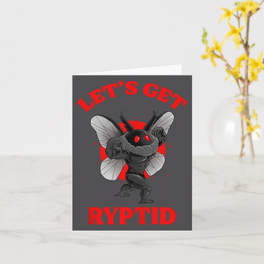 Funny Gym Mothman Shirt Cryptid Let's Get Ryptid G Kaart (Gele Bloem)