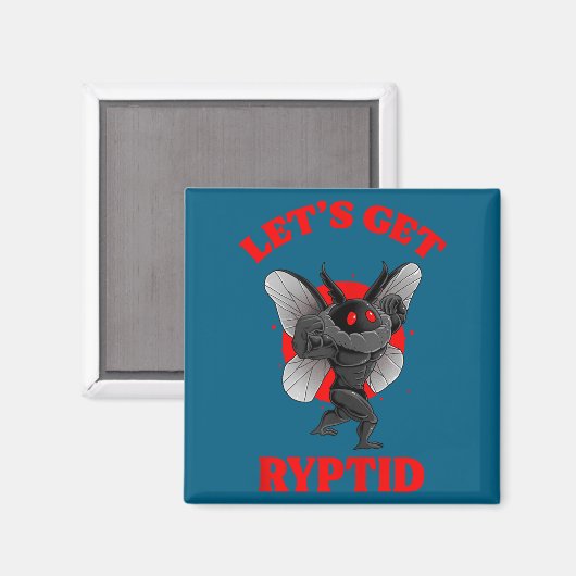 Funny Gym Mothman Shirt Cryptid Let's Get Ryptid G Magneet (Voorkant / Achterkant)