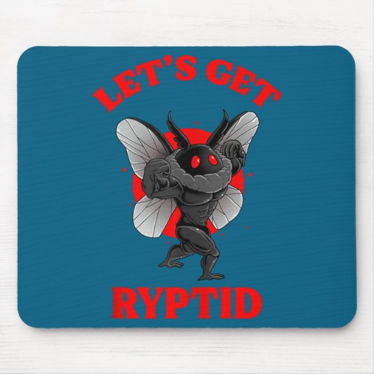 Funny Gym Mothman Shirt Cryptid Let's Get Ryptid G Muismat (Voorkant)