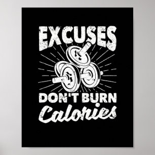 Funny gym motivatie smoesjes poster