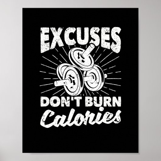 Funny gym motivatie smoesjes poster (Voorkant)