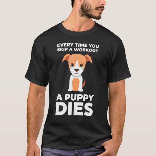 Funny Gym Motivation Dog T-shirt (Voorkant)