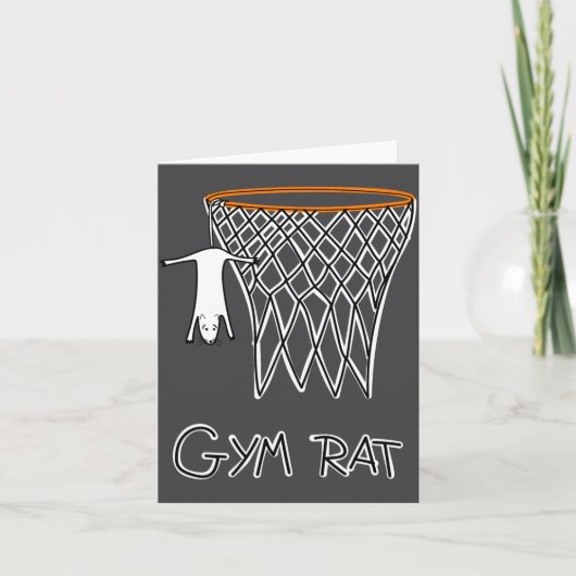 Funny Gym Rat Basketball Hoop  Kaart (Voorkant)