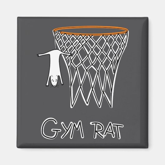 Funny Gym Rat Basketball Hoop  Magneet (Voorkant)