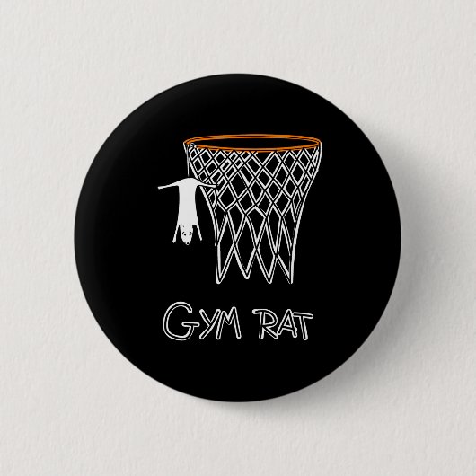 Funny Gym Rat Basketball Hoop  Ronde Button 5,7 Cm (Voorkant)