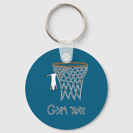 Funny Gym Rat Basketball Hoop  Sleutelhanger (Voorkant)