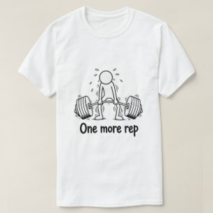 Funny Gym Stick Figure T-Shirt - Eén Herhaling Mee
