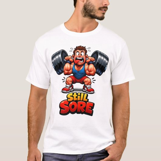 Funny Gym T-Shirt Design Bodybuilding Workout Meme (Voorkant)