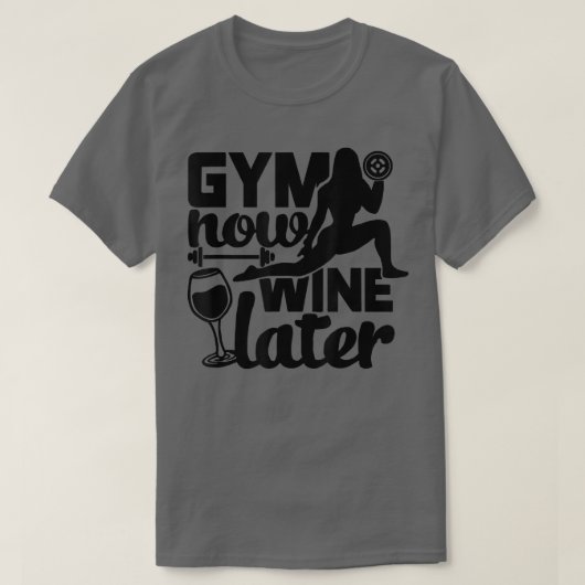 Funny Gym Wine houdt van T-shirt voor Motivation W (Design voorkant)