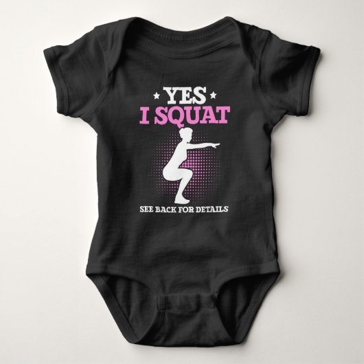 Funny Gym Workout and Fitness Girl Squat Lover Romper (Voorkant)