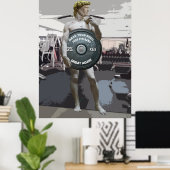 Funny Gym Workout David als Donald Trump Full Body Poster (Thuiskantoor)