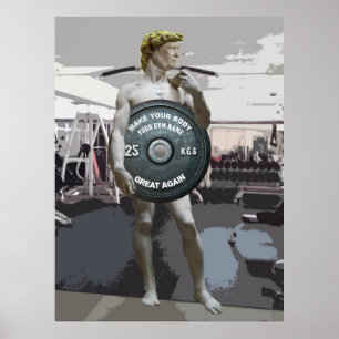 Funny Gym Workout David als Donald Trump Full Body Poster