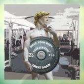 Funny Gym Workout David als Donald Trump Raamsticker (Vel 3)
